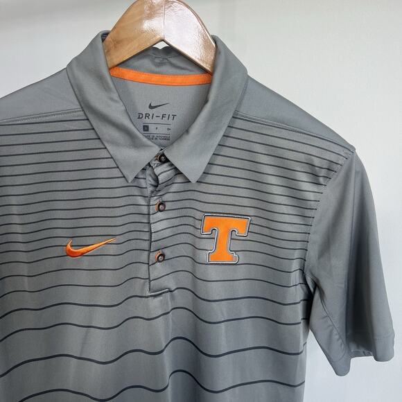 Nike Tennessee Volunteers Polo Shirt Mens Gray Orange DRI-FIT Sz Small VOLS - Picture 2 of 7